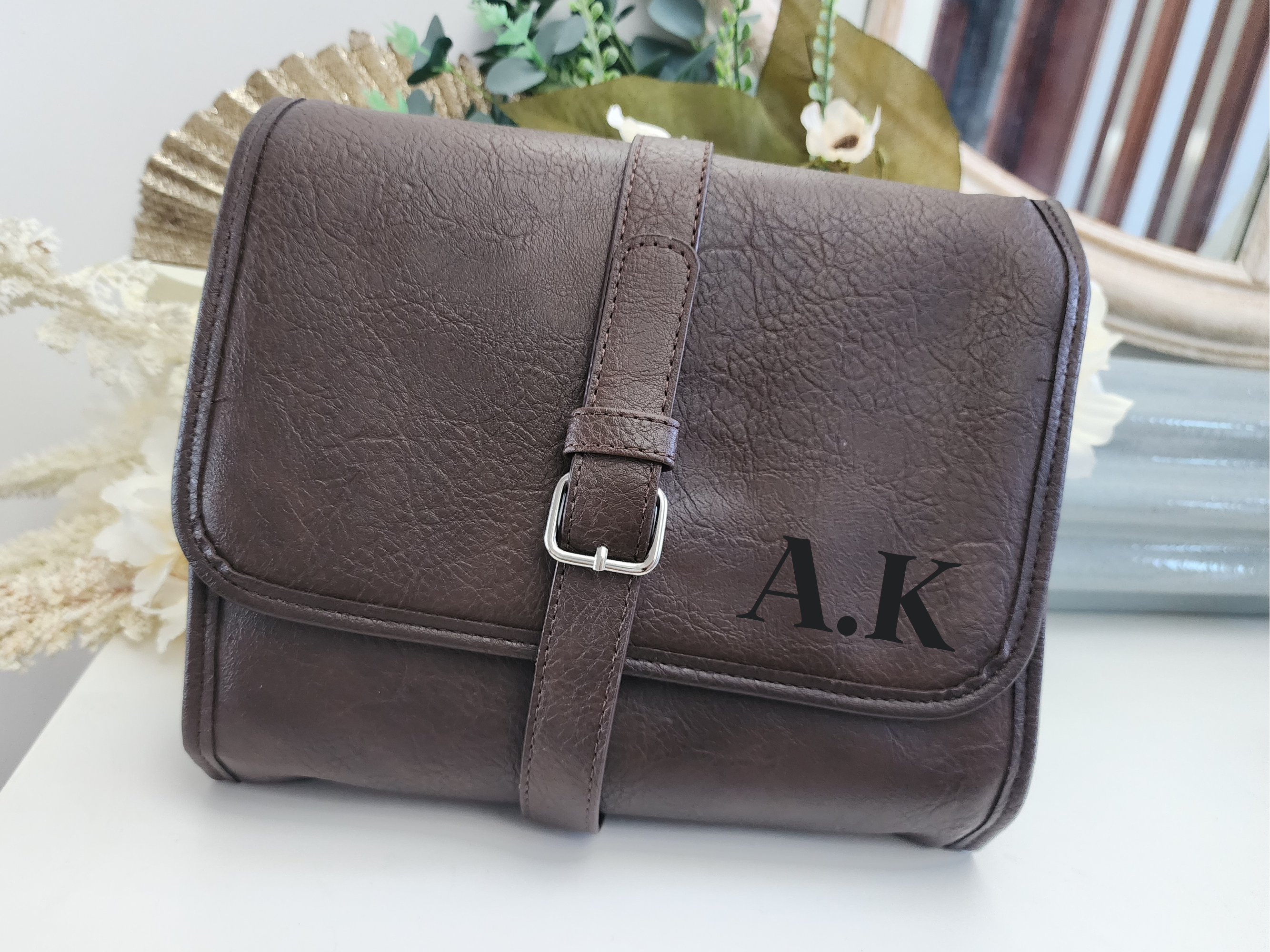 Custom PU Leather Toiletry Bag – Father’s Day Gift for Him