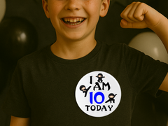Custom Birthday Badge – Acrylic or Timber Party Badge for All Ages