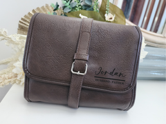 Personalised Father’s Day PU Leather Toiletry Bag – Custom Gift for Dad