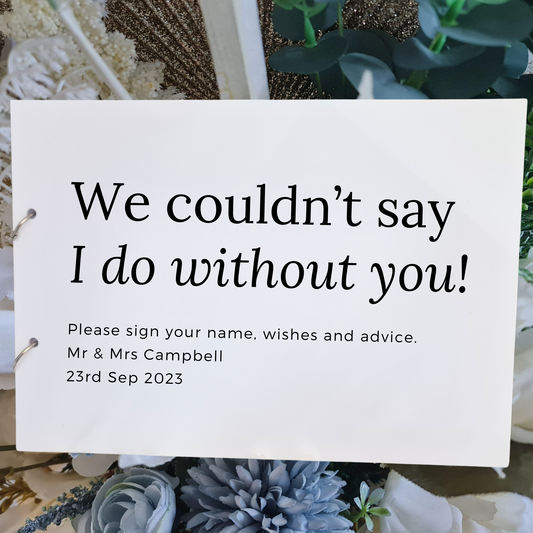 Modern Acrylic Guest Book – Custom Text, Fonts, and Colours