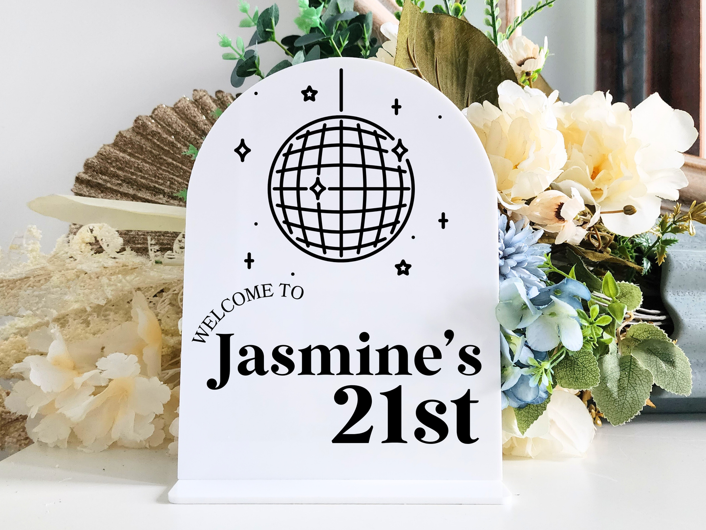 Elegant Birthday Sign – Personalised with Script or Block Text