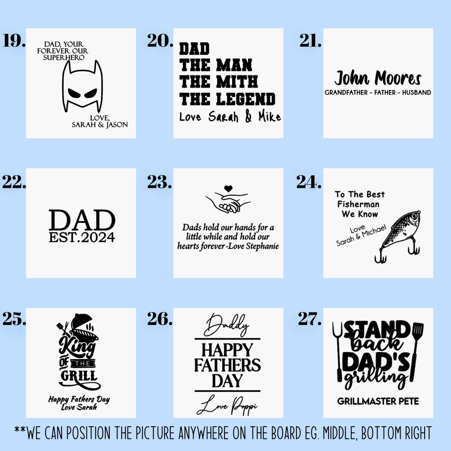 Personalised Laser Etched Serving Boards