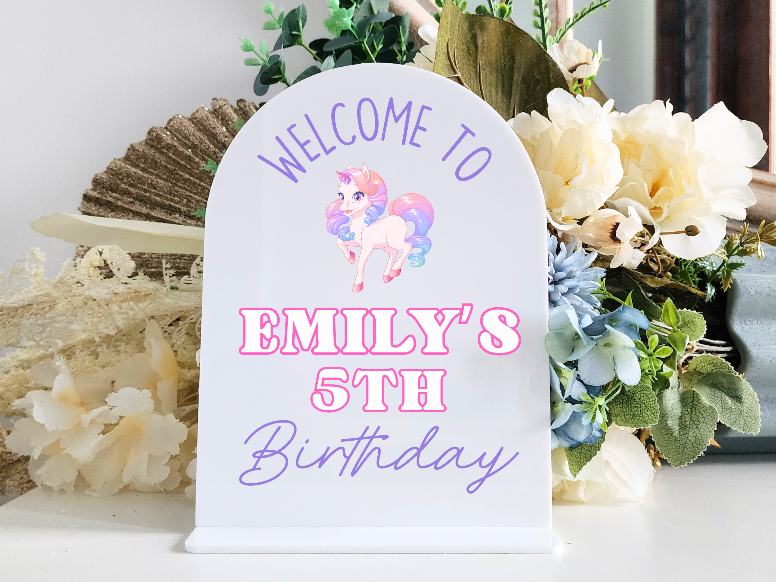 Birthday Name Display Sign – Durable Acrylic or Timber Option