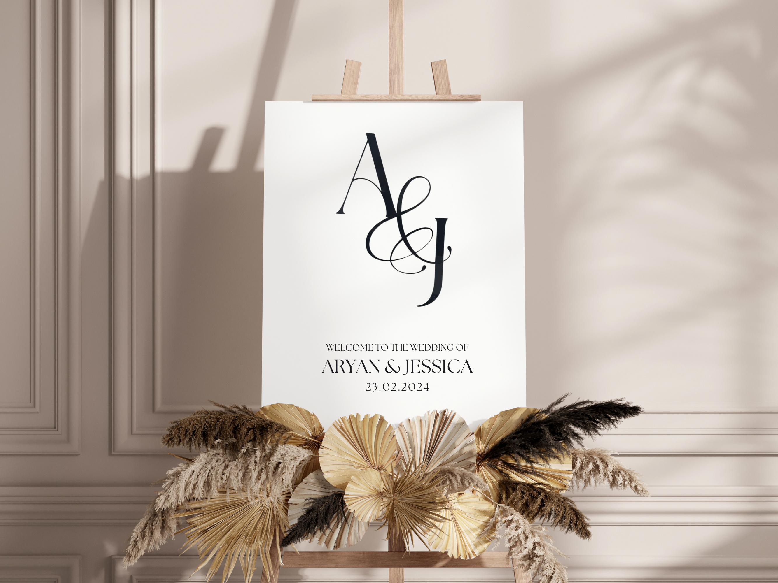 Black and white Welcome Wedding sign