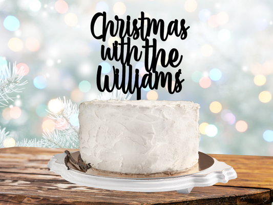 Christmas Cake Topper – Festive Pudding Topper Personalised for Your Celebration
