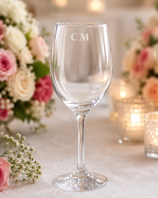 250ml Laser Etched White Wine Glass