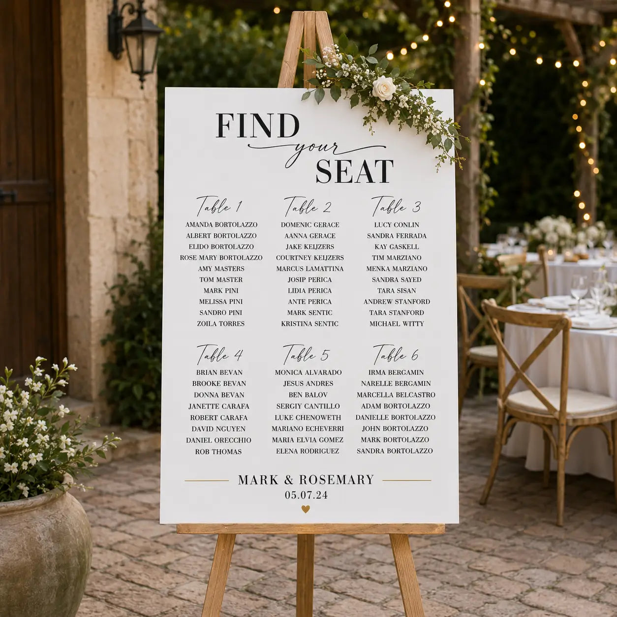 Luxury Reception Seating Sign | Acrylic Wedding Seating Chart