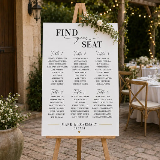Luxury Reception Seating Sign | Acrylic Wedding Seating Chart