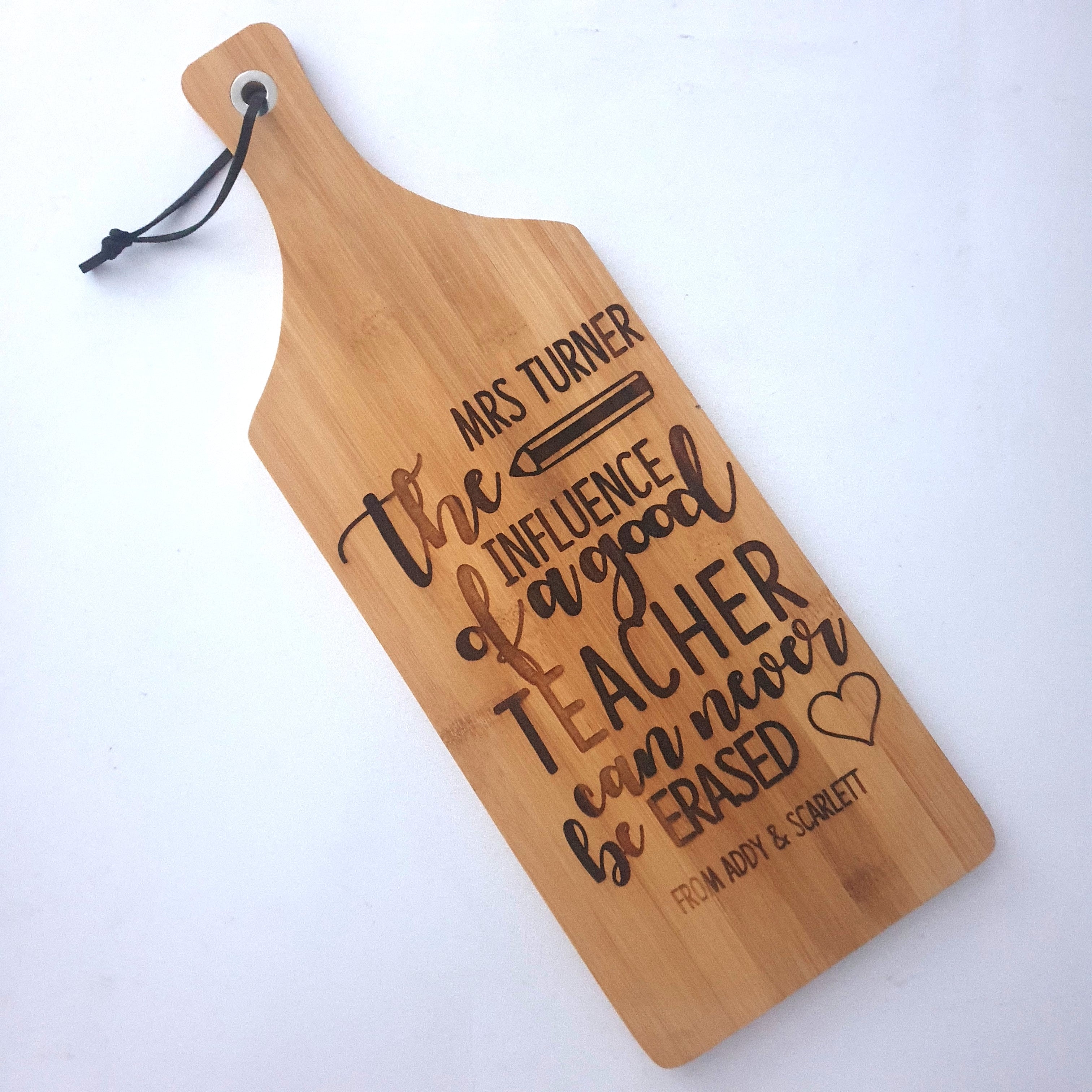 Custom Teacher Kitchen Board – Engraved Wooden Gift