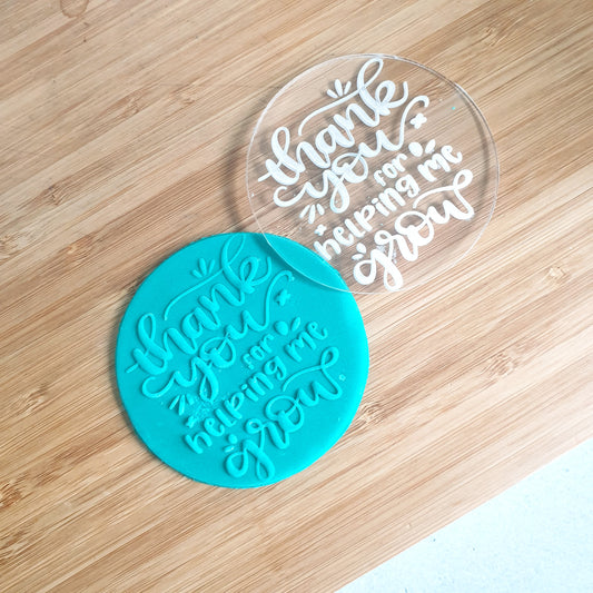Thank You Teacher Fondant Debosser – Personalised Cookie Stamp for Teacher Appreciation and Classroom Treats