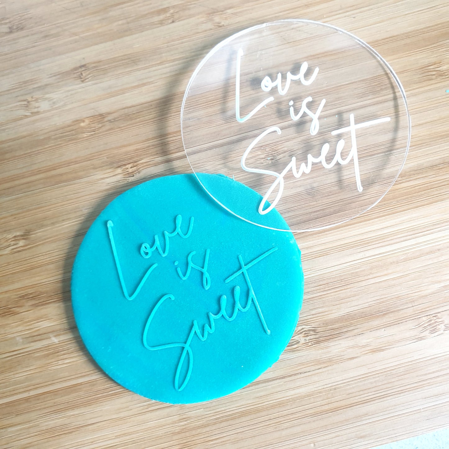 Love is Sweet Fondant Debosser – Custom Cookie Stamp for Weddings, Engagements, or Sweet Treats