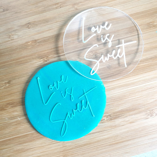 Love is Sweet Fondant Debosser – Custom Cookie Stamp for Weddings, Engagements, or Sweet Treats