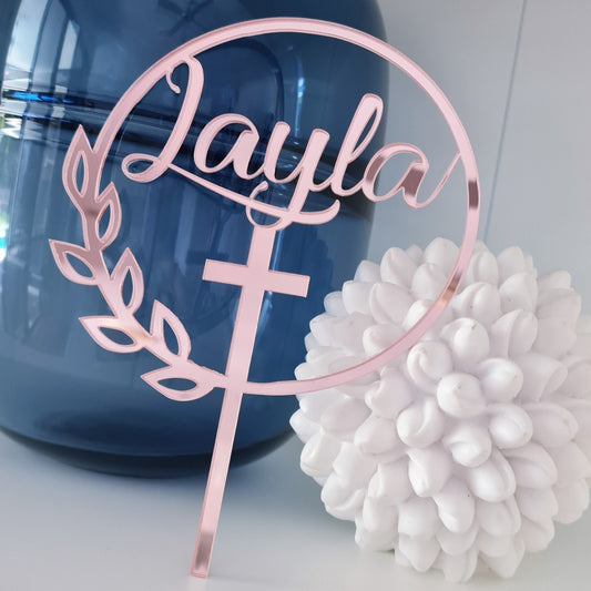 Confirmation Cake Topper – Personalised Acrylic or Timber Finish