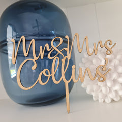 Engagement Cake Topper – Custom Names in Acrylic or Mirror Finish