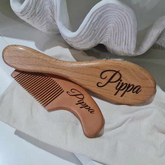 Personalised Baby Comb and Brush Set – Custom Newborn Gift