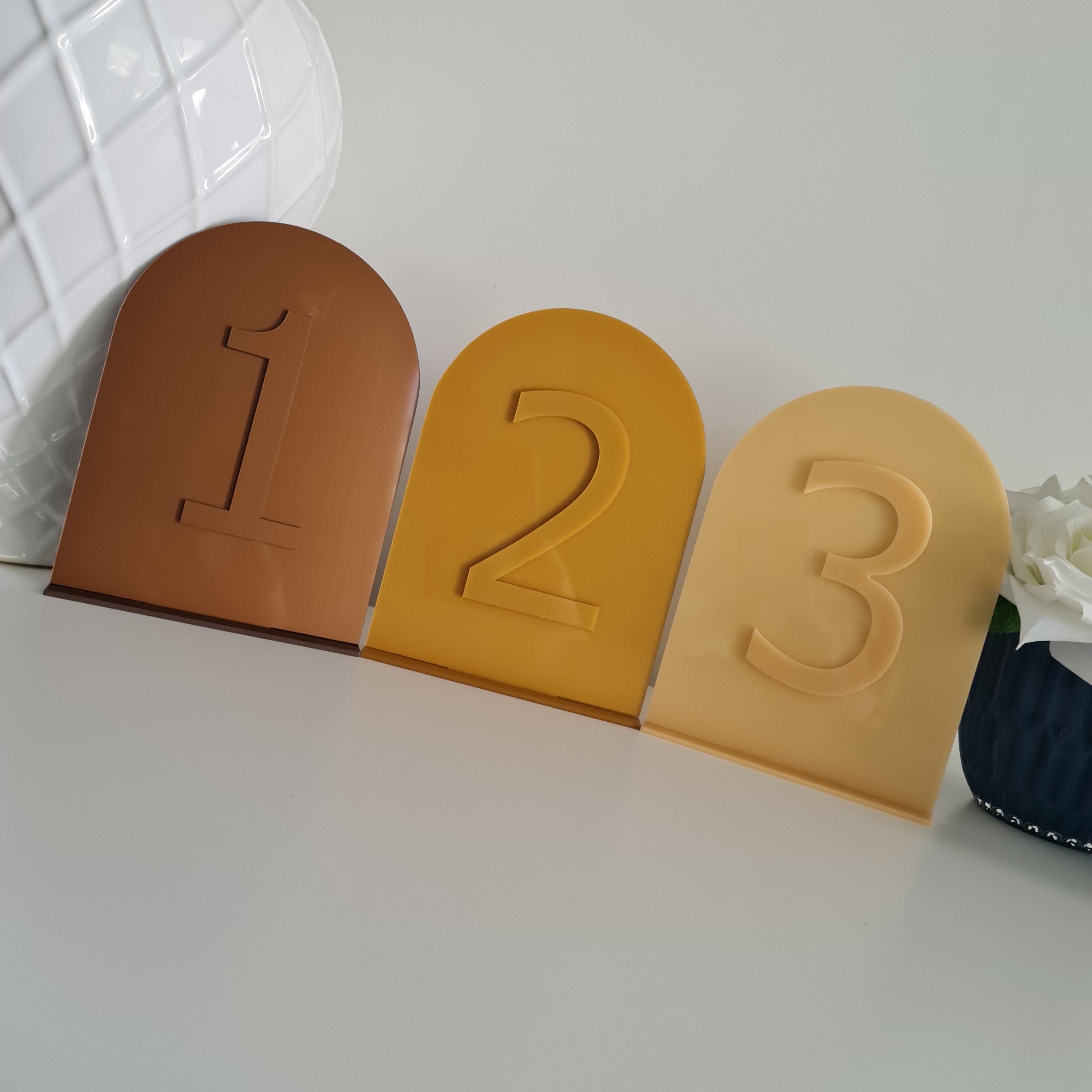 Double Layer Acrylic Table Numbers – Premium Signs for Any Celebration