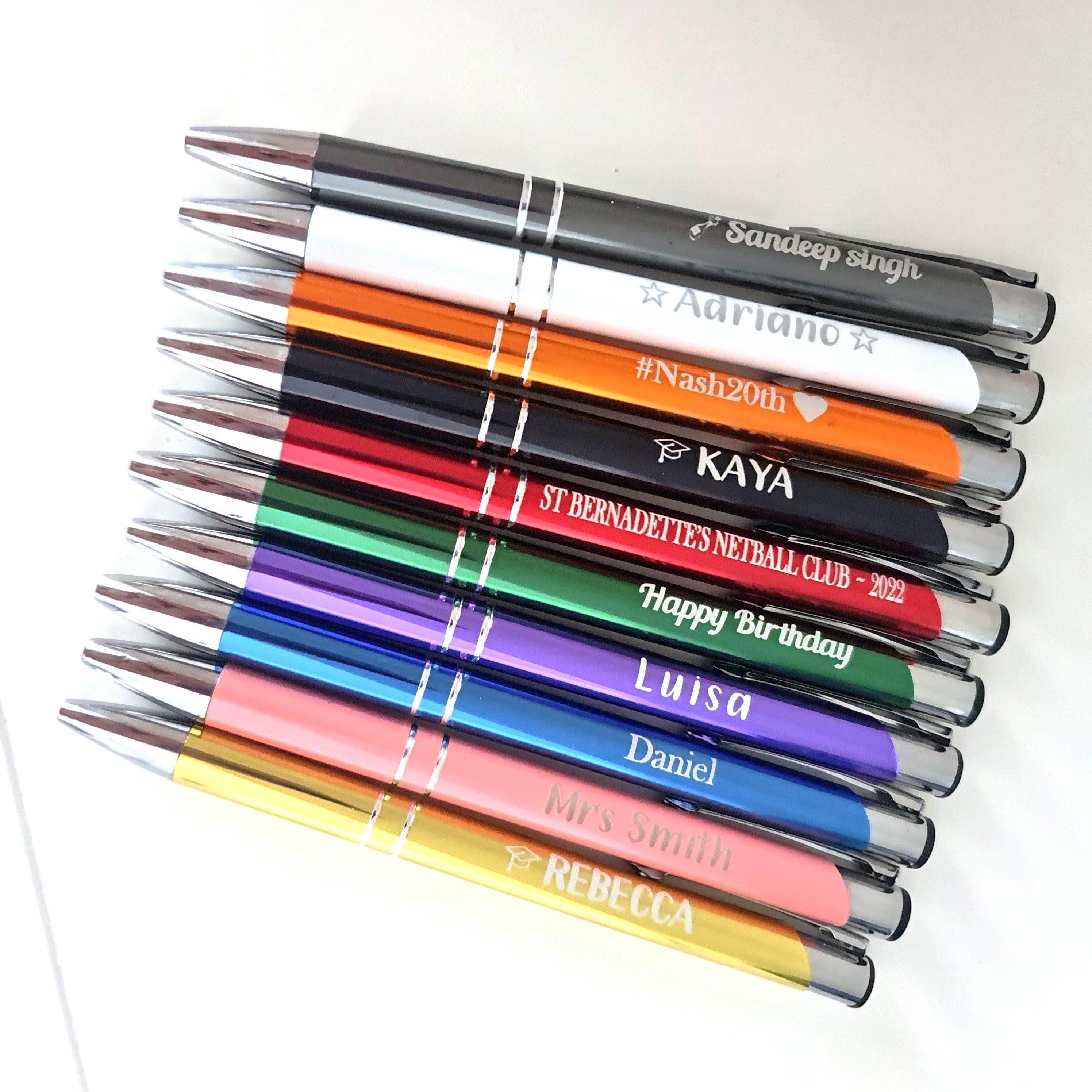 Personalised/Logo Laser etched Back Ink Pens