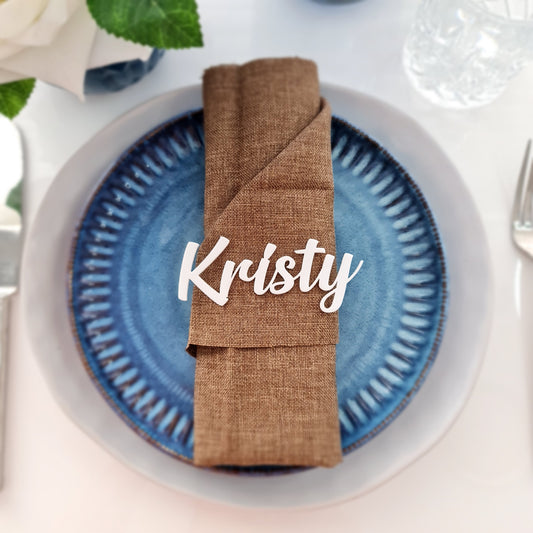 Wedding Table Guest Name Place Cards – Acrylic, Timber & Custom Fonts