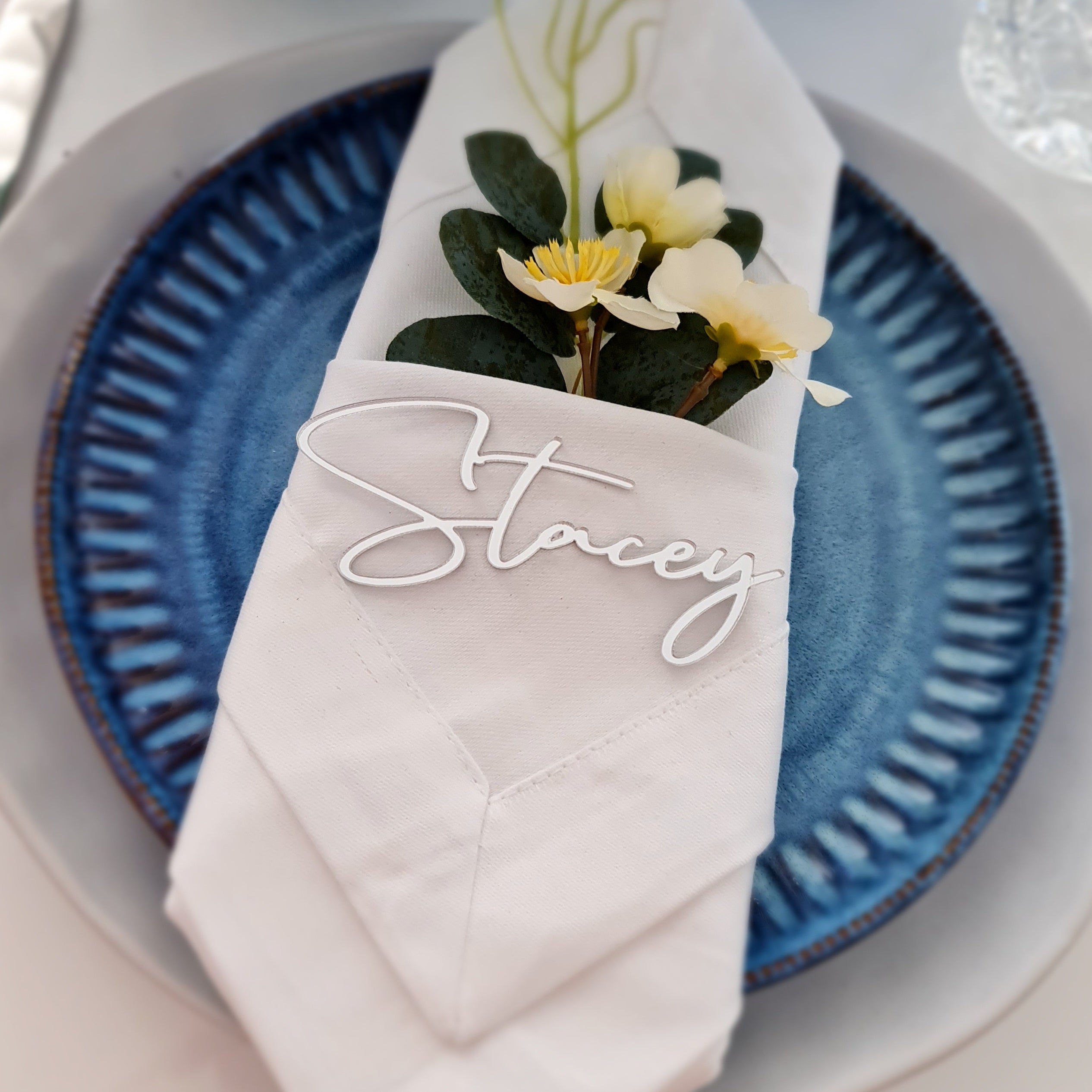 Engraved Wedding Guest Place Cards – Timber or Acrylic Options Available