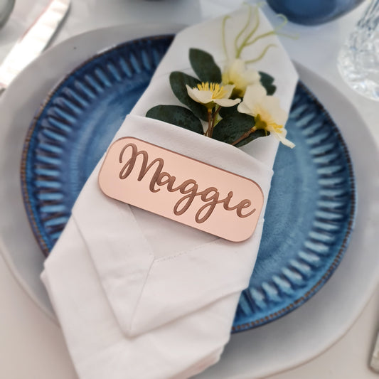 Personalised Guest Place Cards for Weddings – Elegant Table Name Settings