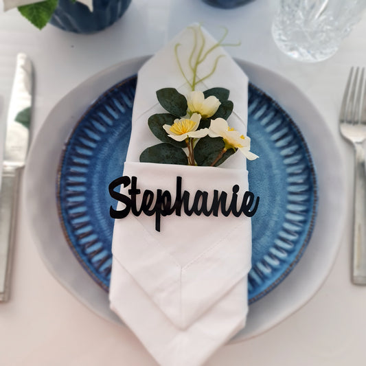 Custom Laser-Cut Wedding Name Tags – Perfect for Guest Seating