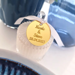 Personalised Favour Tags – Bonbonniere Labels in Multiple Shapes & Colours