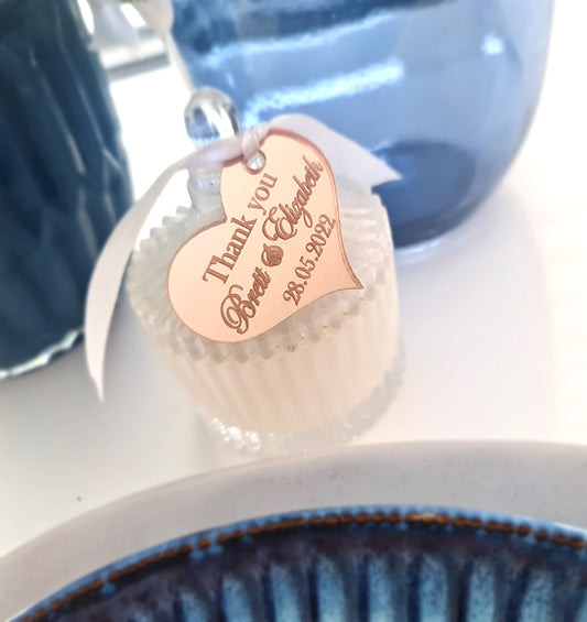 Custom Name Bonbonniere Tags – Mirror Acrylic or Timber Options