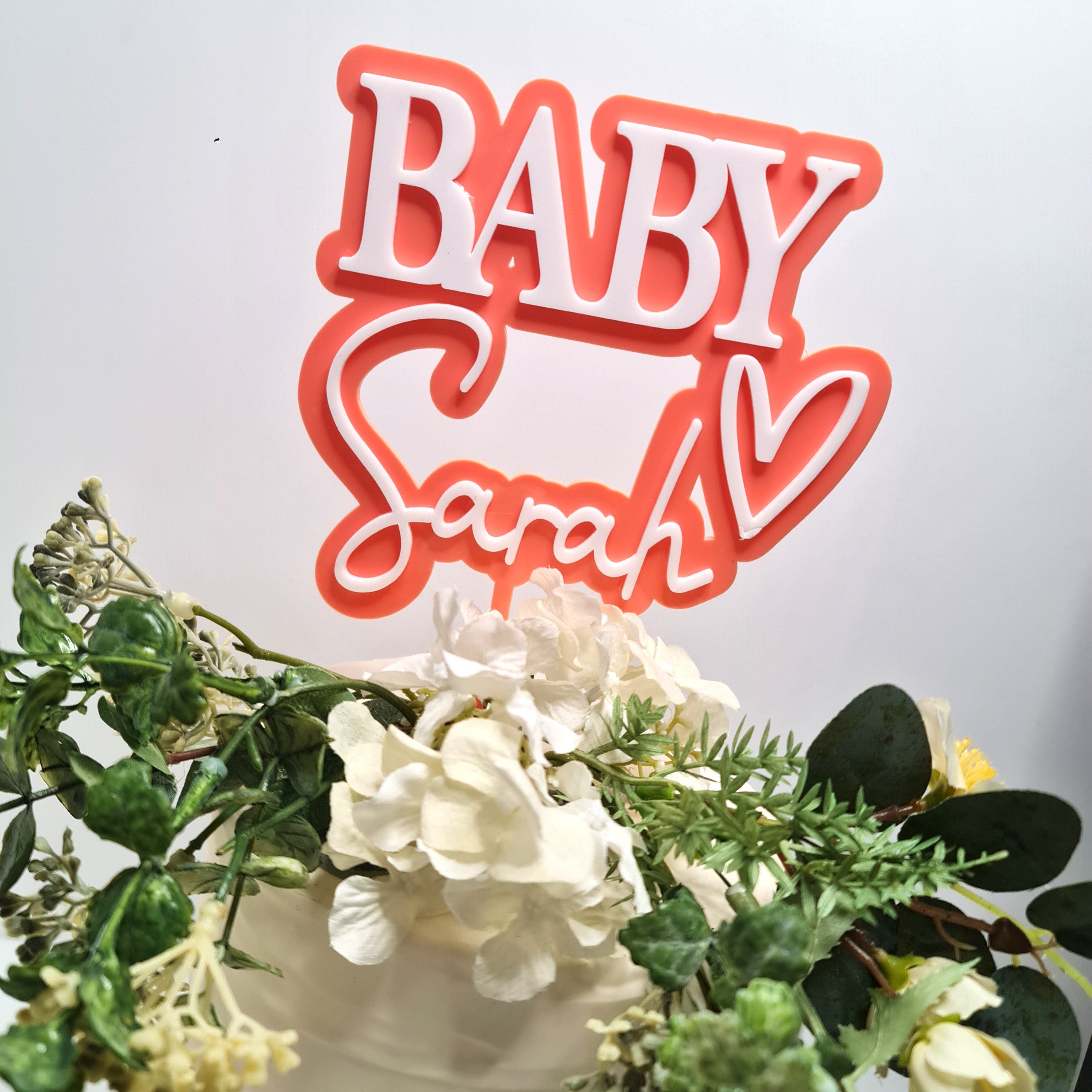 Custom Baby Shower Name Cake Topper – Personalised for Your Event