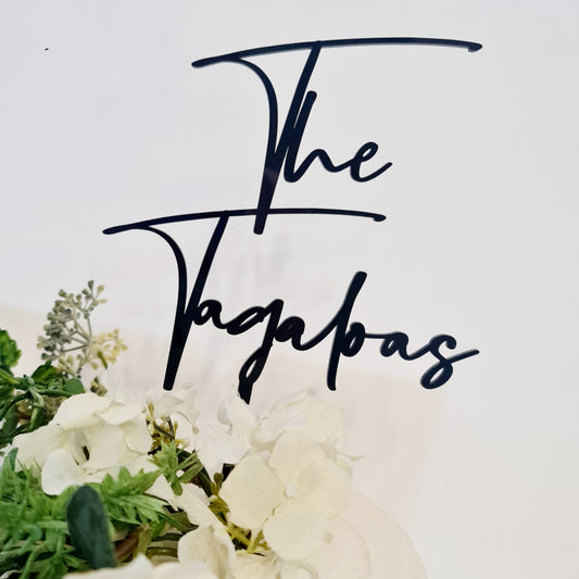 Mirror Acrylic Wedding Cake Topper – Personalised Luxury Finish