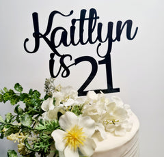 Twenty One Cake Topper – Milestone Birthday Cake Accent