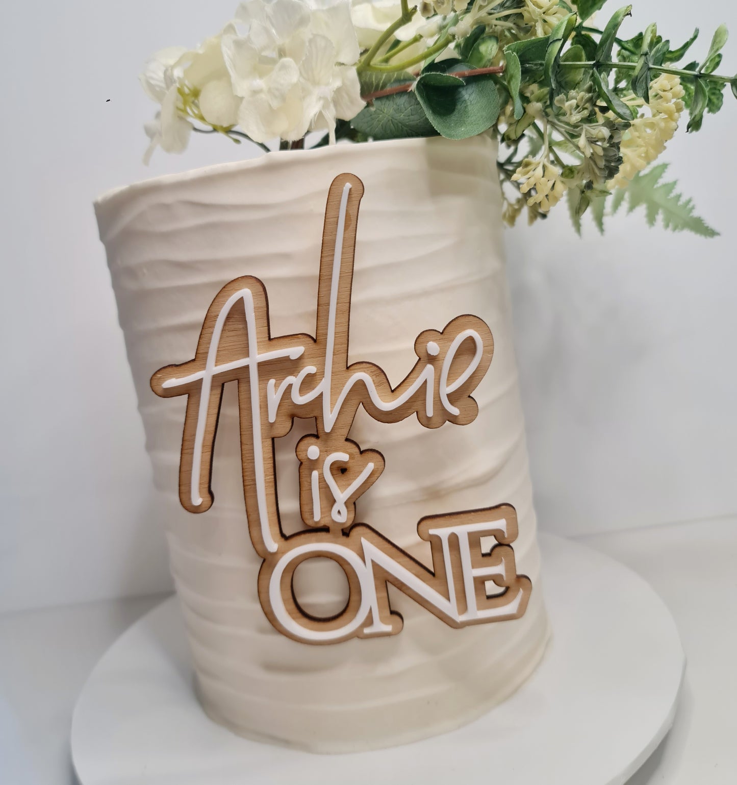 1st Birthday Cake Topper – Milestone Layered Acrylic Topper