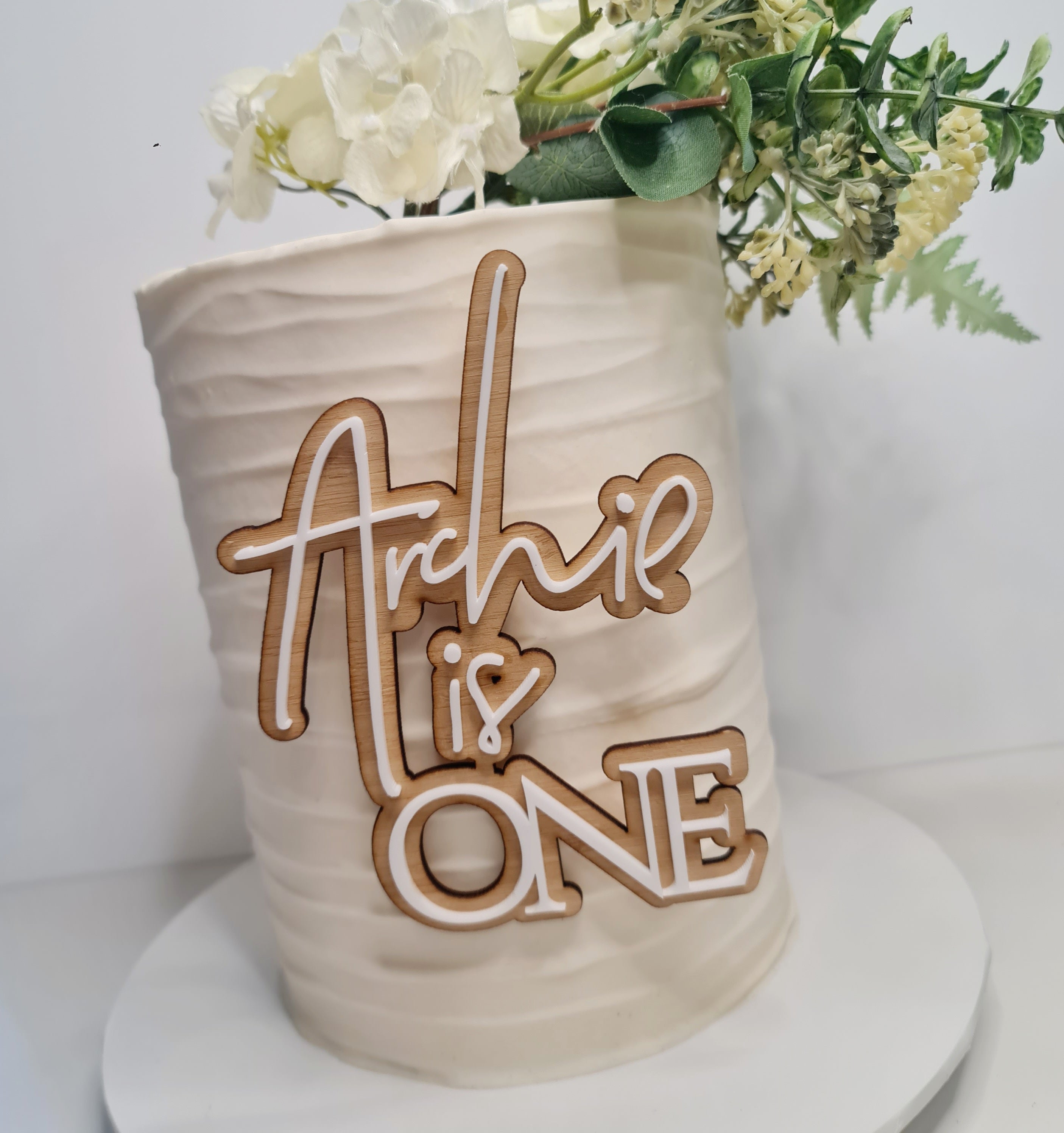 1st Birthday Cake Topper – Milestone Layered Acrylic Topper