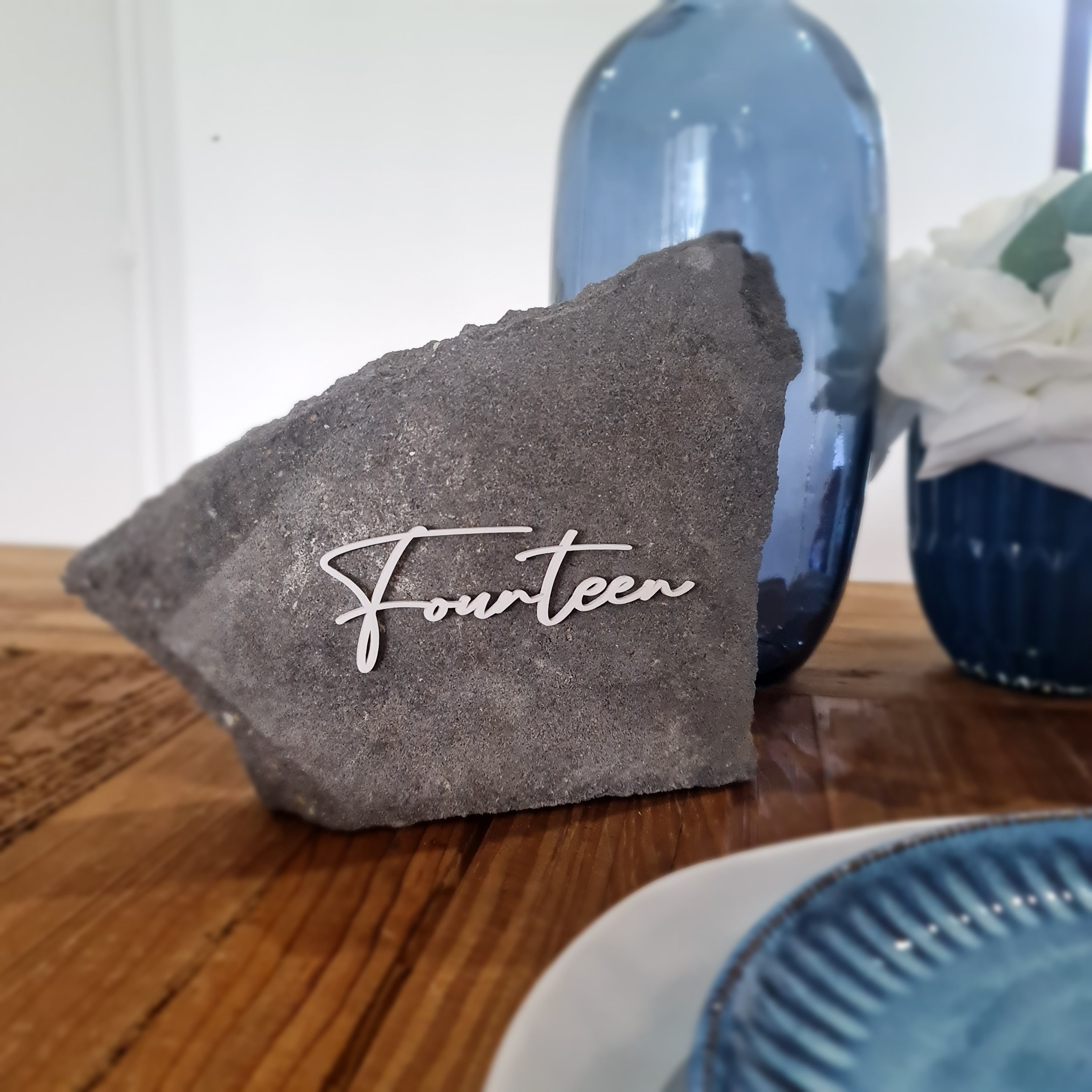 12CM Long -Travertine Stone Table Numbers/Wording (Stones Not Included)