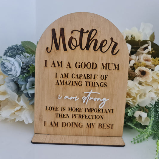 Personalised Acrylic Mother’s Affirmation Plaque