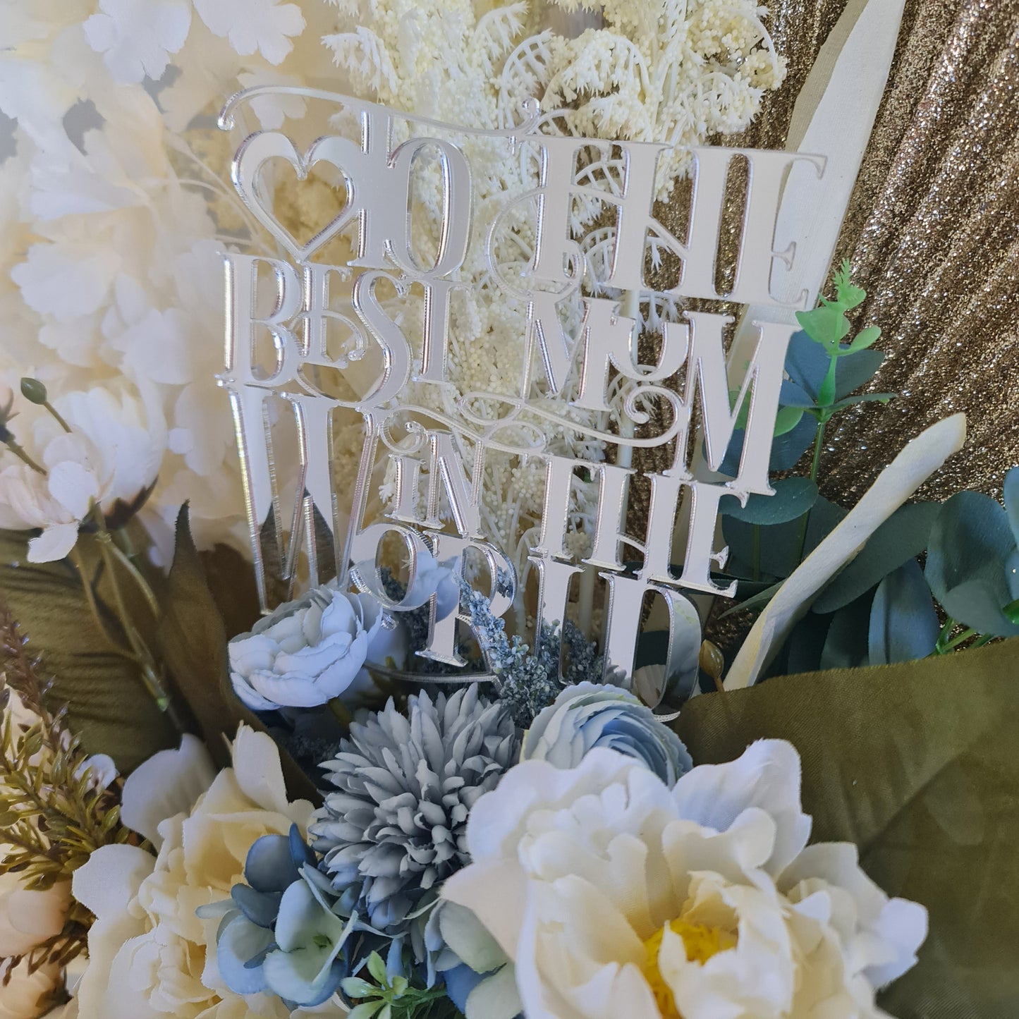 Custom Mother’s Day Cake Topper – Elegant Acrylic or Wooden Design