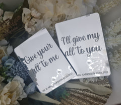 Custom Wedding Vow Holders – Bride & Groom Matching Set