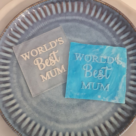 Best Mum Ever Fondant Debosser – Personalised Cookie Stamp for Mother’s Day Baking – Acrylic or Timber Food Safe Design