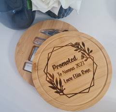 Bamboo Cheese Serving Board with Untensils -Mothers Day