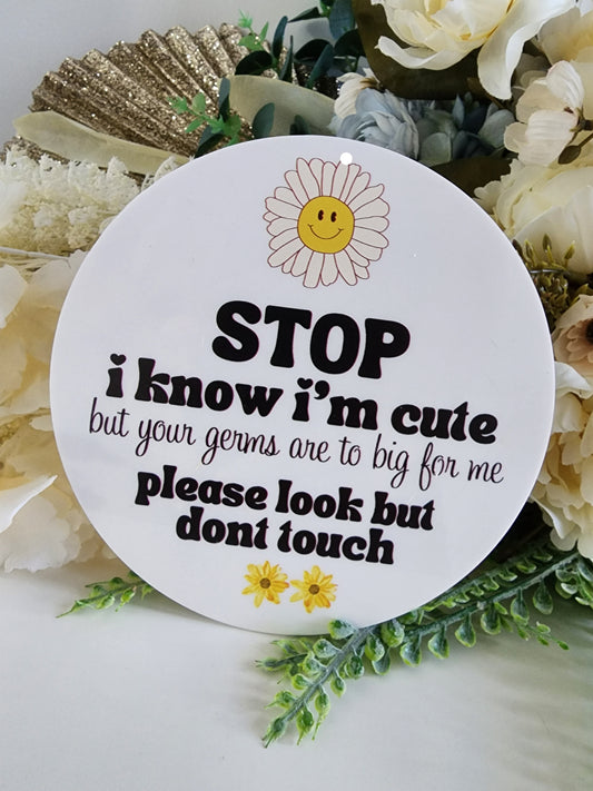 Please Look, Don’t Touch Pram Sign – Custom Baby Stroller Safety Tag
