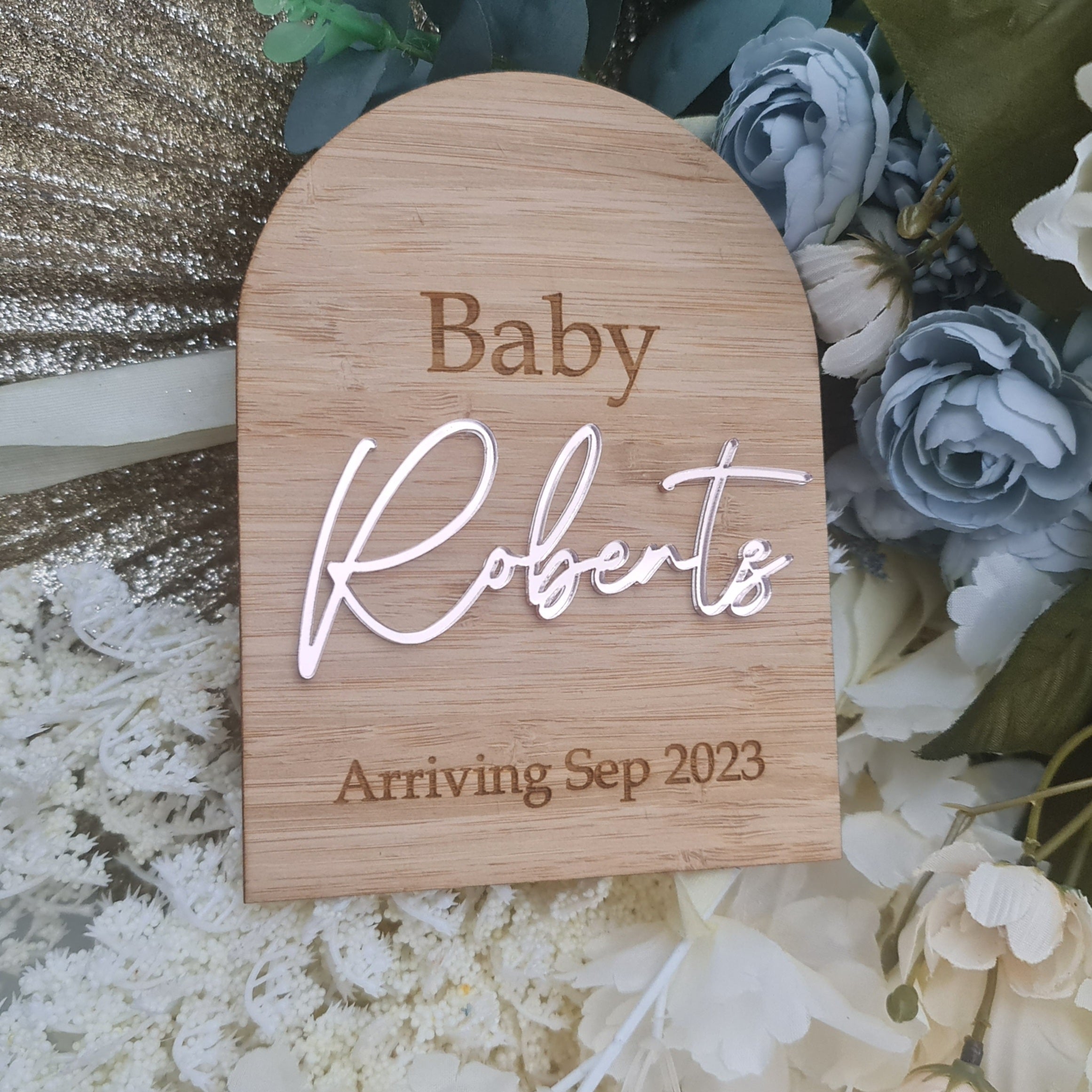 Baby Arrival Announcement Disc – Custom Name & Birth Details