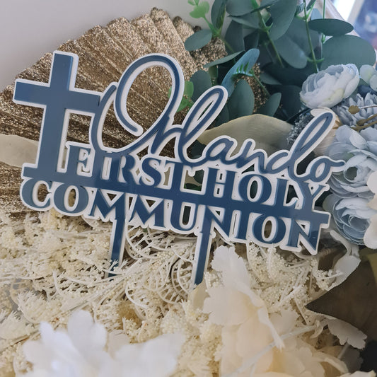 First Communion Cake Topper – Custom Religious Celebration Topper