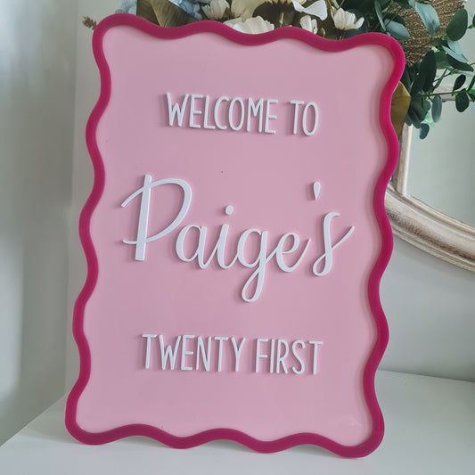 Personalised Acrylic Double Layer Signage