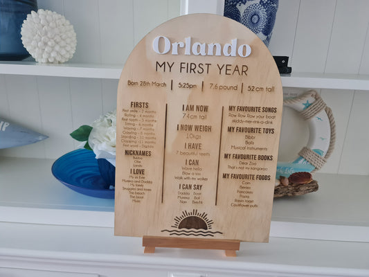 Custom Baby’s First Year Photo Sign – 12-Month Milestone Display