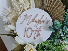 10th Acrylic Round Birthday Sign – Sleek & Customised for Events