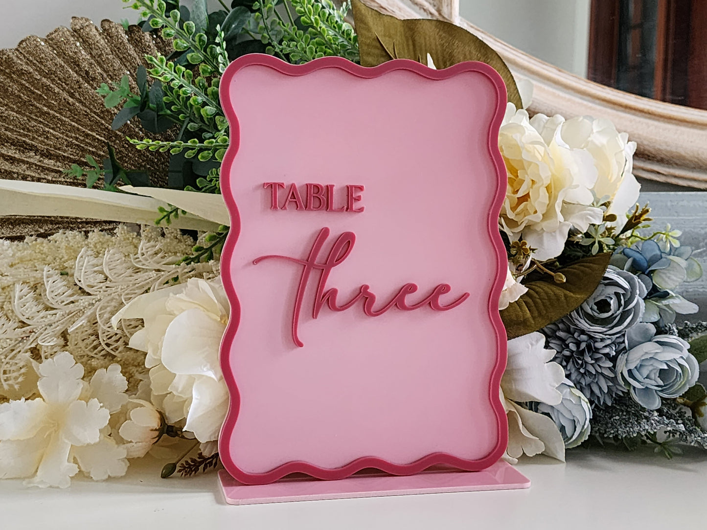 Freestanding Table Numbers – Personalised Acrylic or Timber Signs