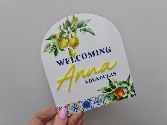 Personalised Baby Name Announcement Plaque – Birth Keepsake