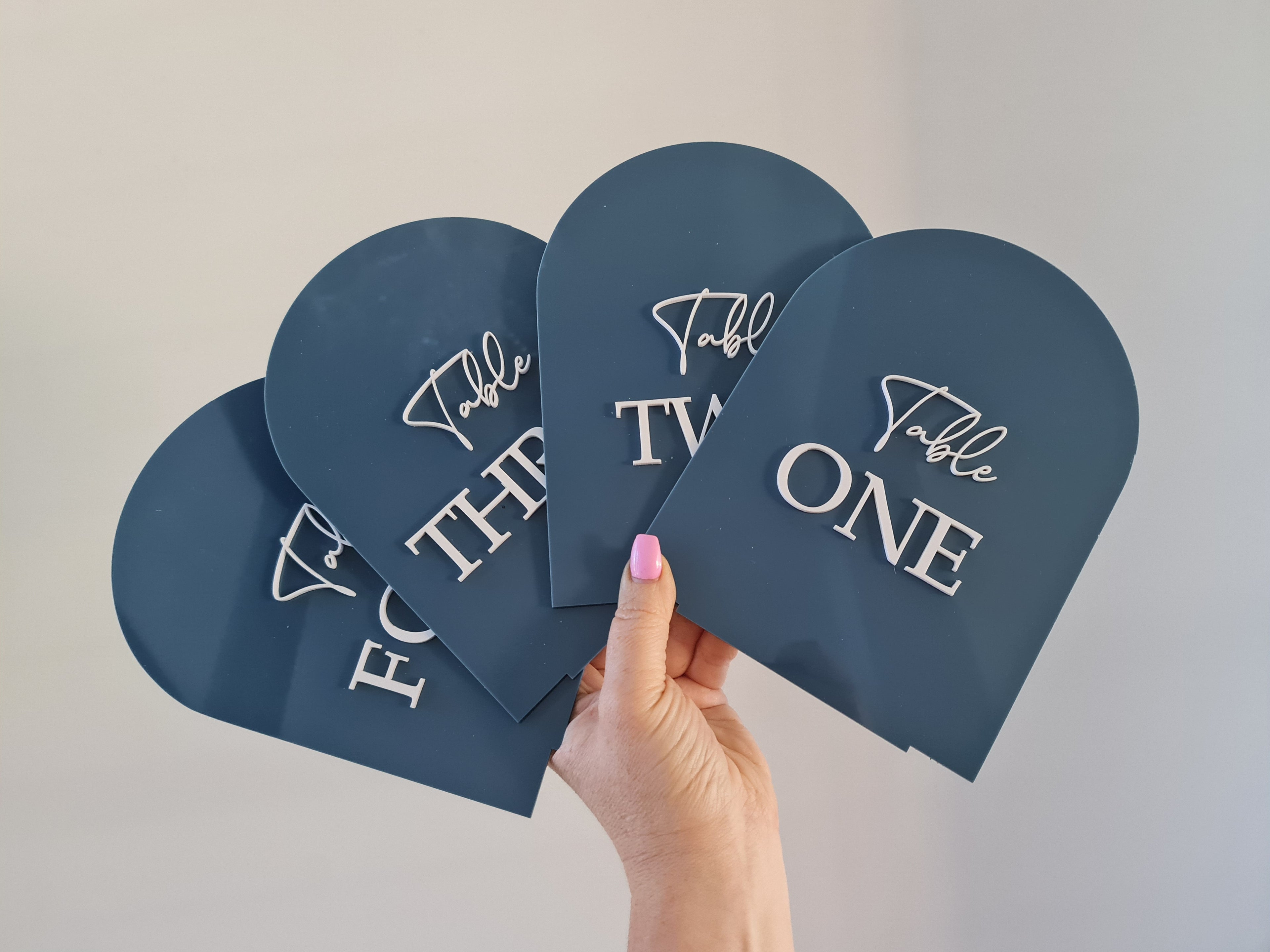 Elegant Table Number Signs – Double Acrylic Laser Cut for Event Styling