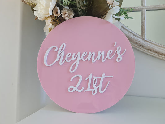 Boho Birthday Round Sign – Earthy Colours & Personalised Text