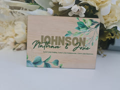 Personalised Vow Card Holders – Set of 2 UV Printed Wedding Keepsakes