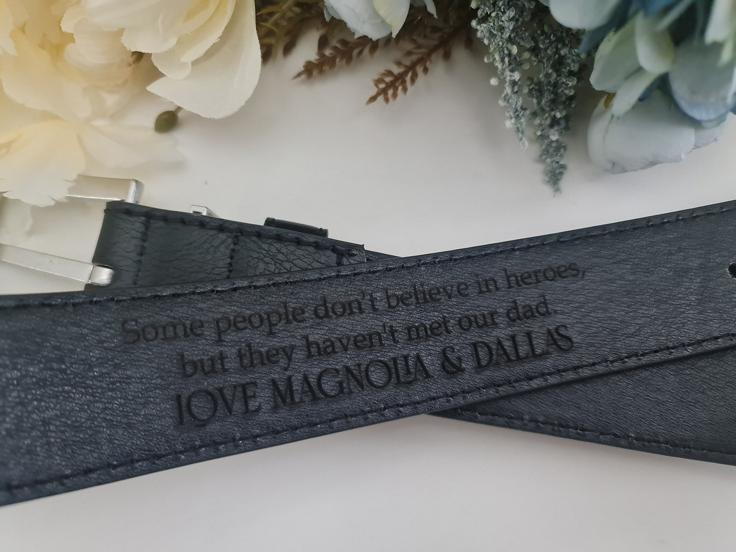 Personalised Laser Etched PU Leather Belts – Custom Design Men’s Gift